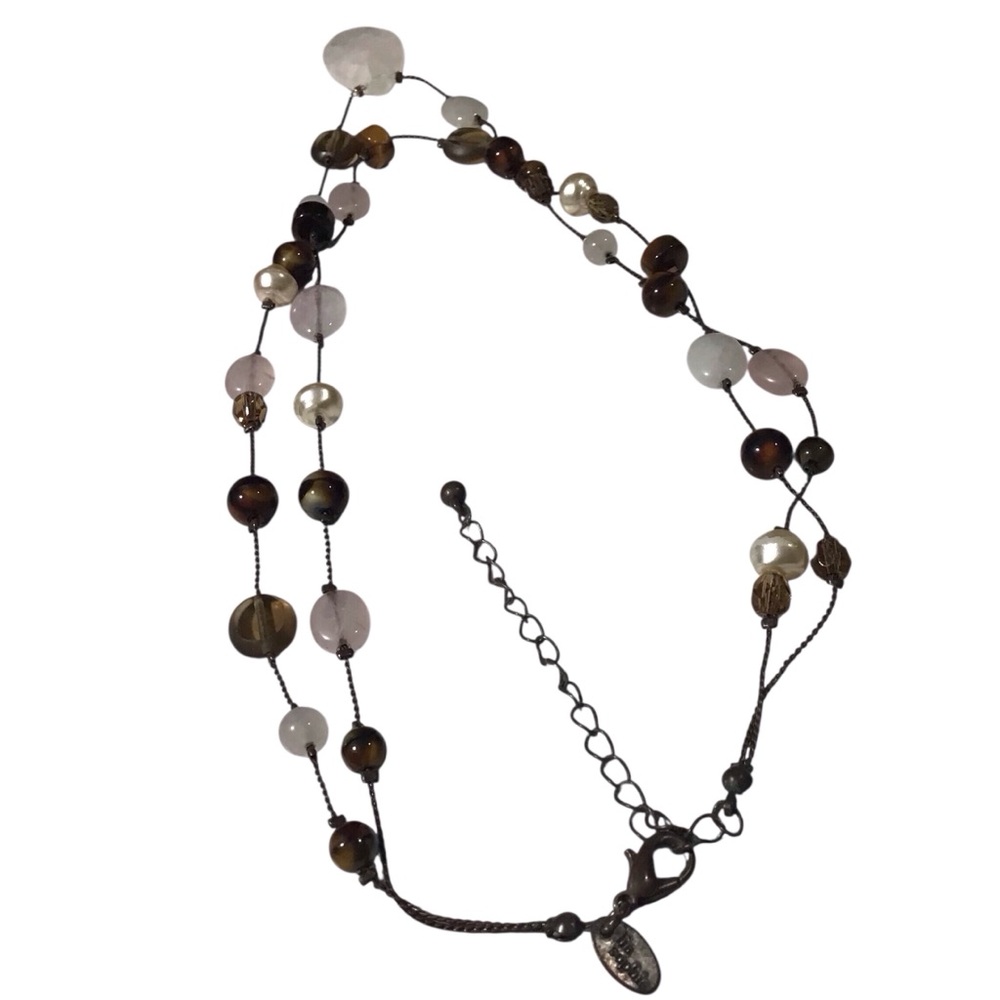 Lia Sophia Beaded Necklace Double Strand Tear Drop - Picture 4 of 7